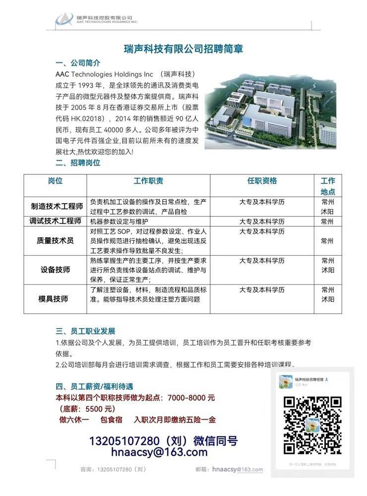 矽品科技最新招聘信息